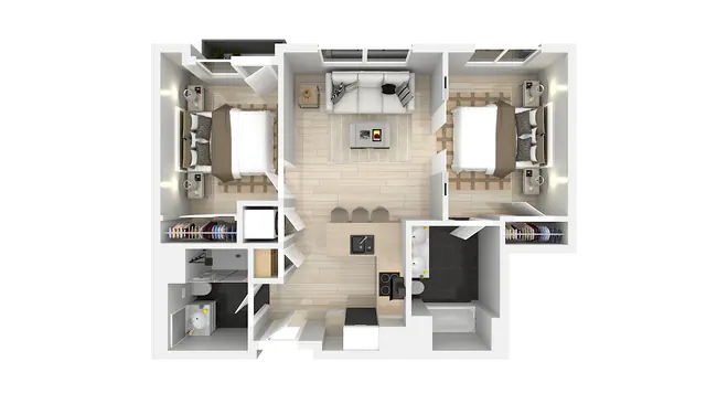 Two Bedroom Two Bath A 4-411 floor plan